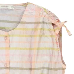 Mouwloze geruite blouse met strik meisjes
