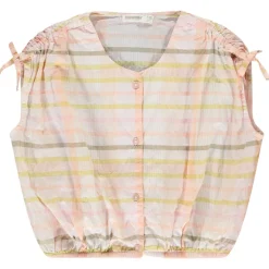 Mouwloze geruite blouse met strik meisjes
