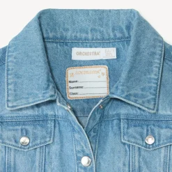 Mouwloze jeansjas met hemdkraag meisjes