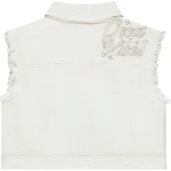 Mouwloze jeansvest met raw cut voor meisjes