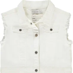 Mouwloze jeansvest met raw cut voor meisjes