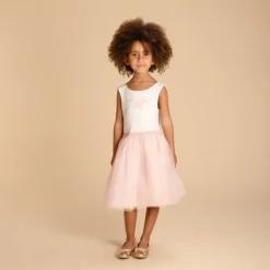 Mouwloze jurk in twee stoffen met vlindercape meisjes