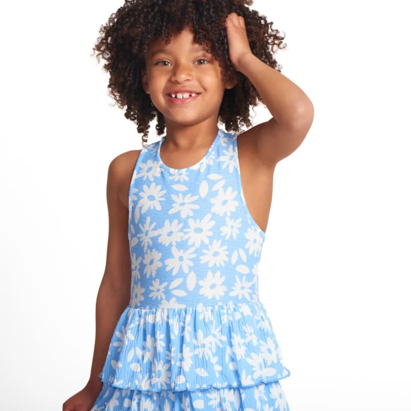 Mouwloze jurk met bloemen meisjes