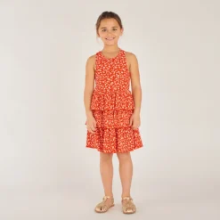Mouwloze jurk met bloemen meisjes