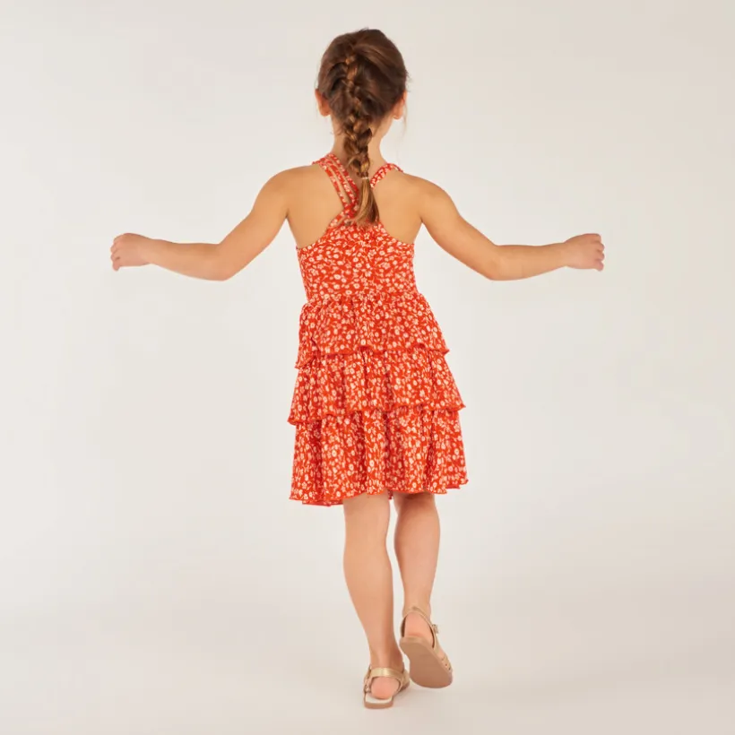 Mouwloze jurk met bloemen meisjes