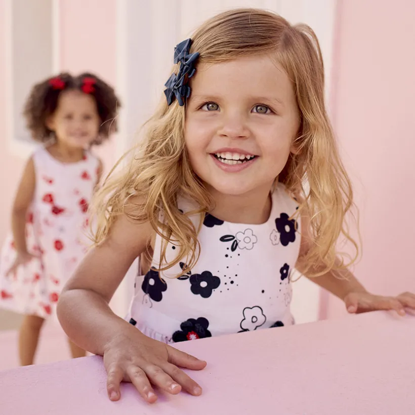 Mouwloze jurk met bloemenprint voor baby meisje