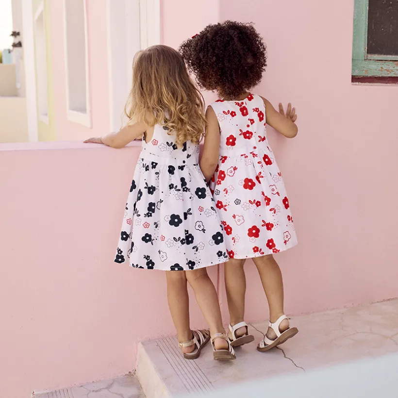 Mouwloze jurk met bloemenprint voor baby meisje