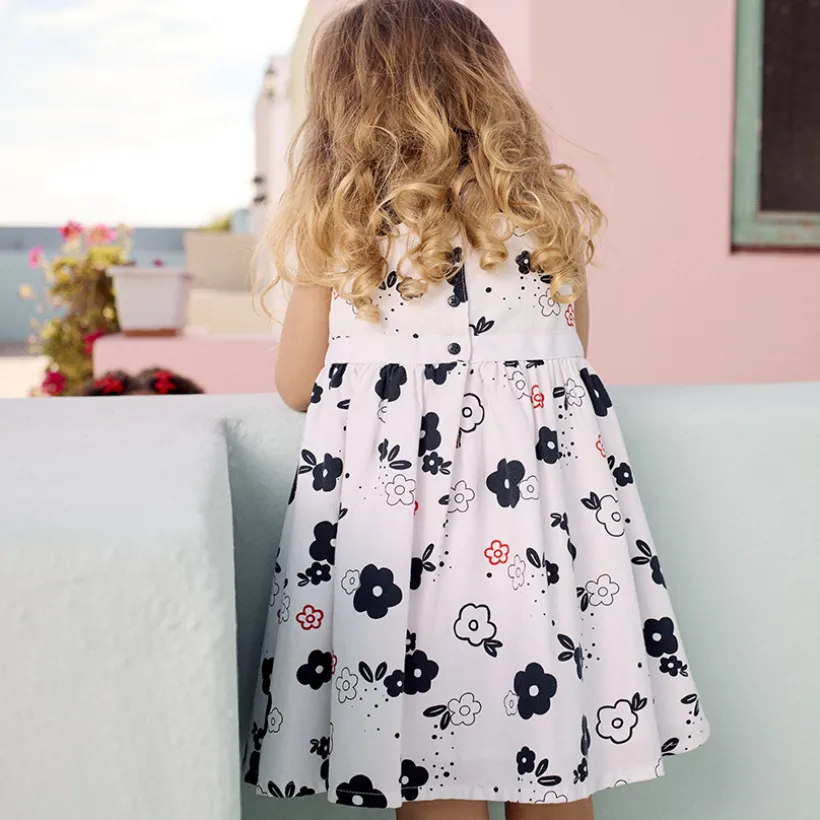 Mouwloze jurk met bloemenprint voor baby meisje