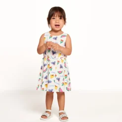 Mouwloze jurk met fantasieprint meisjes