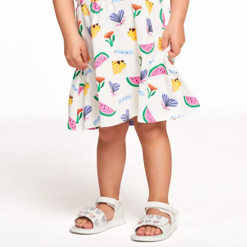 Mouwloze jurk met fantasieprint meisjes