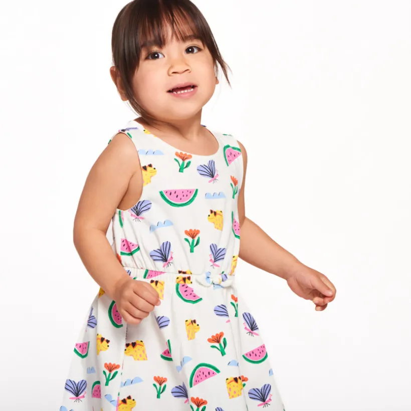 Mouwloze jurk met fantasieprint meisjes