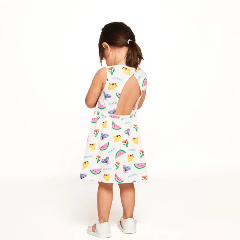 Mouwloze jurk met fantasieprint meisjes