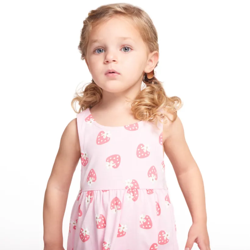 Mouwloze jurk met fantasieprint voor meisjes