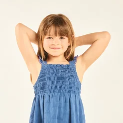Mouwloze jurk met jeanslook meisjes