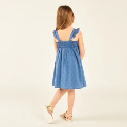 Mouwloze jurk met jeanslook meisjes