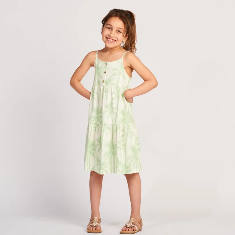 Mouwloze jurk met palmprint meisjes