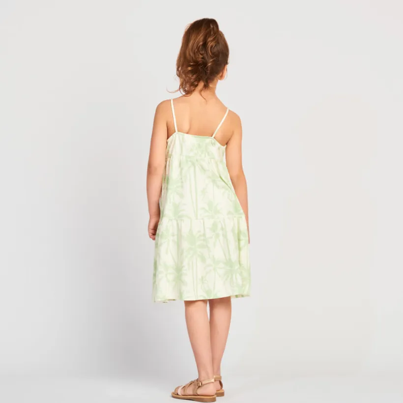 Mouwloze jurk met palmprint meisjes