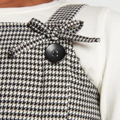 Mouwloze jurk met pied de pouleprint meisjes