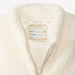 Mouwloze meisjesjacket van faux fur met rits