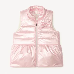 Mouwloze metallic look donsjas meisjes van baby.