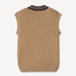 Mouwloze trui met fantasiebadge in twill jongens