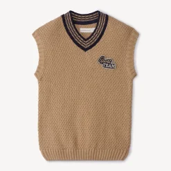 Mouwloze trui met fantasiebadge in twill jongens