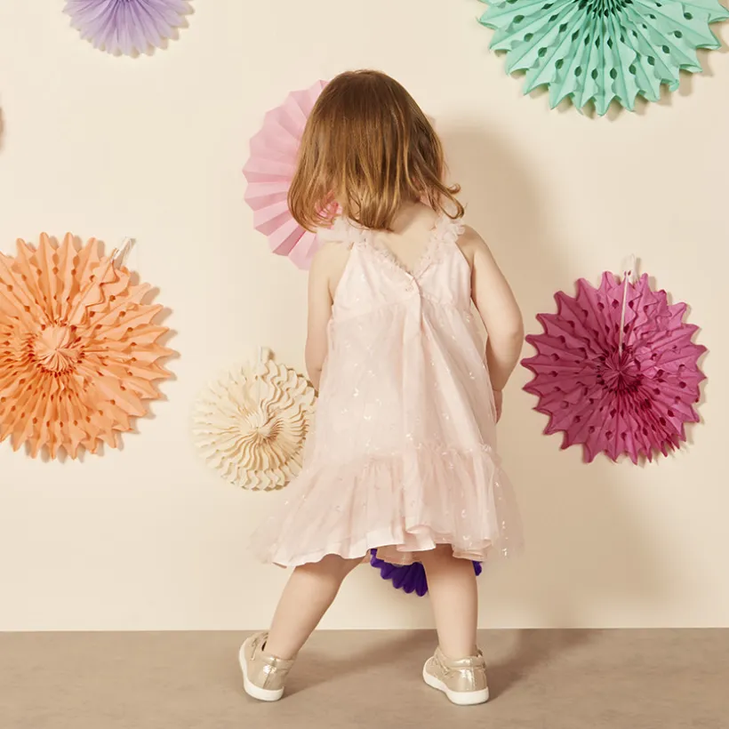Mouwloze tule jurk met vlinderprint voor baby meisje