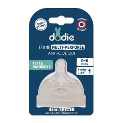 Multi-geperforeerde anti-koliek siliconen fopspeen doorstroming 1 slow flow Dodie
