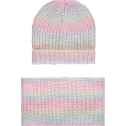 Muts en snood in gebreid stro-effect meisjes