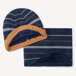 Muts en snood in jacquard gebreid jongens