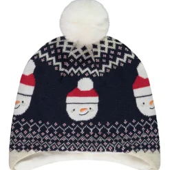 Muts in gebreid jacquard met sneeuwmannetjes voor jongen