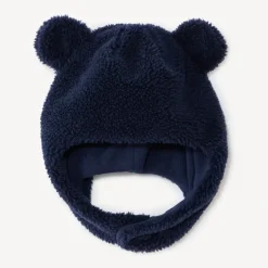 Muts met speelse berenoren in sherpa met micropolaire voering voor babyjongens