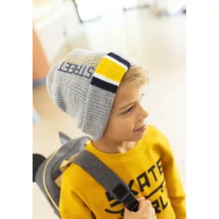 Muts van tricot met street rider-print jongens