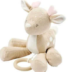 Muziekknuffel hert - Fluweel - Fanfan - Beige - 28 cm