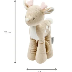 Muziekknuffel hert - Fluweel - Fanfan - Beige - 28 cm