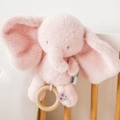 Muziekknuffel olifant - Fanfan - Roze - 24 cm