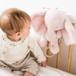 Muziekknuffel olifant - Fanfan - Roze - 24 cm