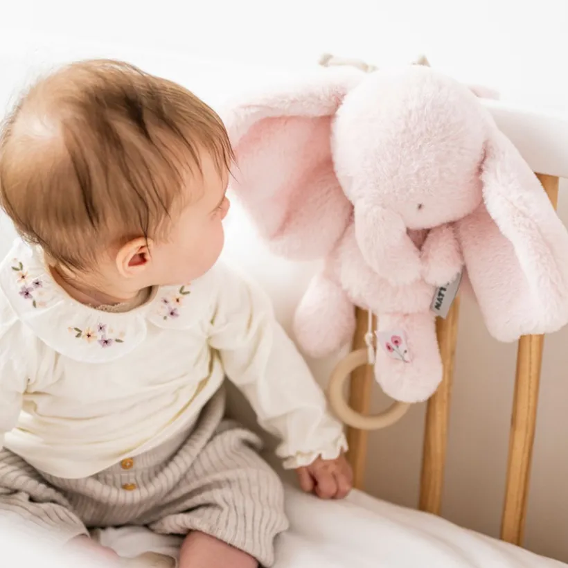 Muziekknuffel olifant - Fanfan - Roze - 24 cm