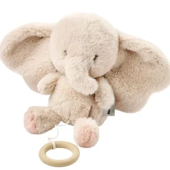 Muziekknuffel olifant - Fluweel - Fanfan - Zand - 24 cm