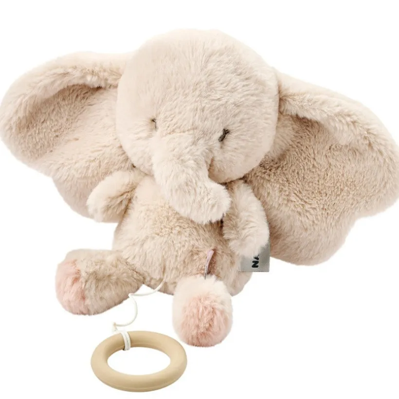 Muziekknuffel olifant - Fluweel - Fanfan - Zand - 24 cm