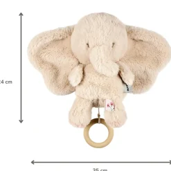 Muziekknuffel olifant - Fluweel - Fanfan - Zand - 24 cm