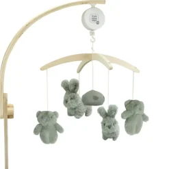 Muziekmobiel met houten arm - Honey - Grijs/groen