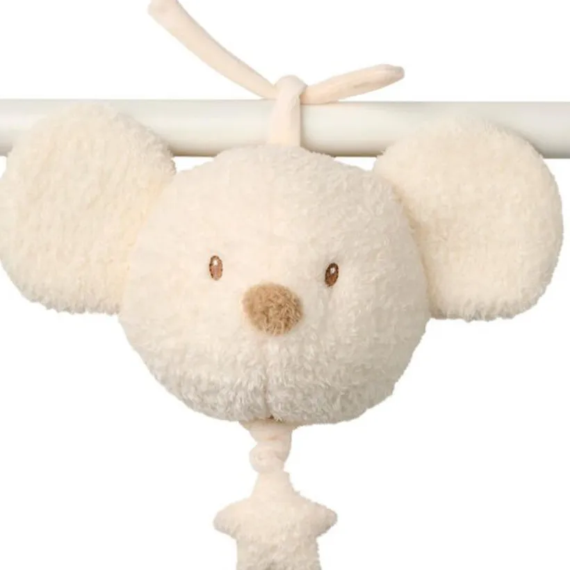 Muzikale knuffel - Muis Teddy - Ecru - 16 cm