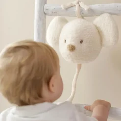 Muzikale knuffel - Muis Teddy - Ecru - 16 cm