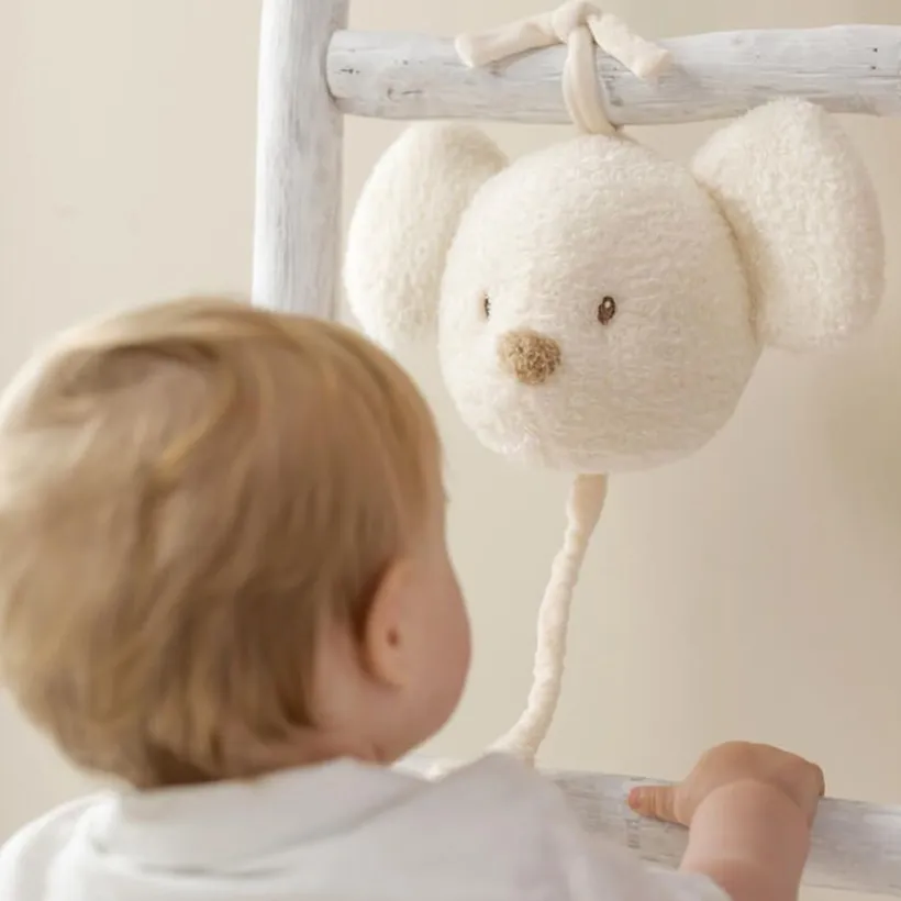 Muzikale knuffel - Muis Teddy - Ecru - 16 cm