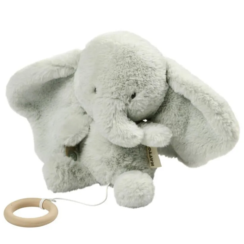 Muzikale knuffel Olifant 30cm Lindegroen