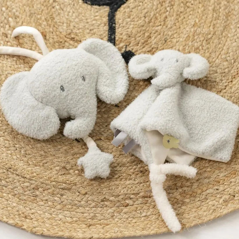 Muzikale knuffel - Olifant Teddy - Grijs - 20 cm