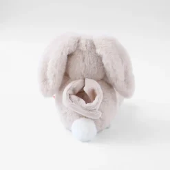 Muzikale pluche konijn Moka 20 cm met handmatige muziekdoos en velcrosluiting