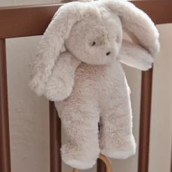 Muzikale pluche konijn Moka 20 cm met handmatige muziekdoos en velcrosluiting