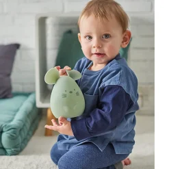 nachtlampje muis van siliconen groen 11 cm